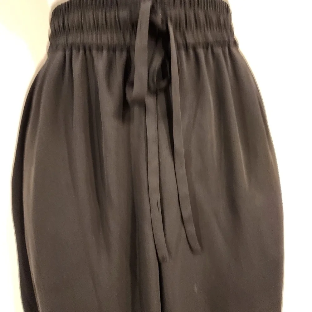 Aritzia Babaton Colutte Pants Wide Leg Cropped Size Med. Black Sheer Lined - Picture 8 of 8